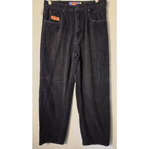 Empyre Pants Mens 28 Black Corduroy Relax Loose Baggy Skate Fit 30x29 *See Hem